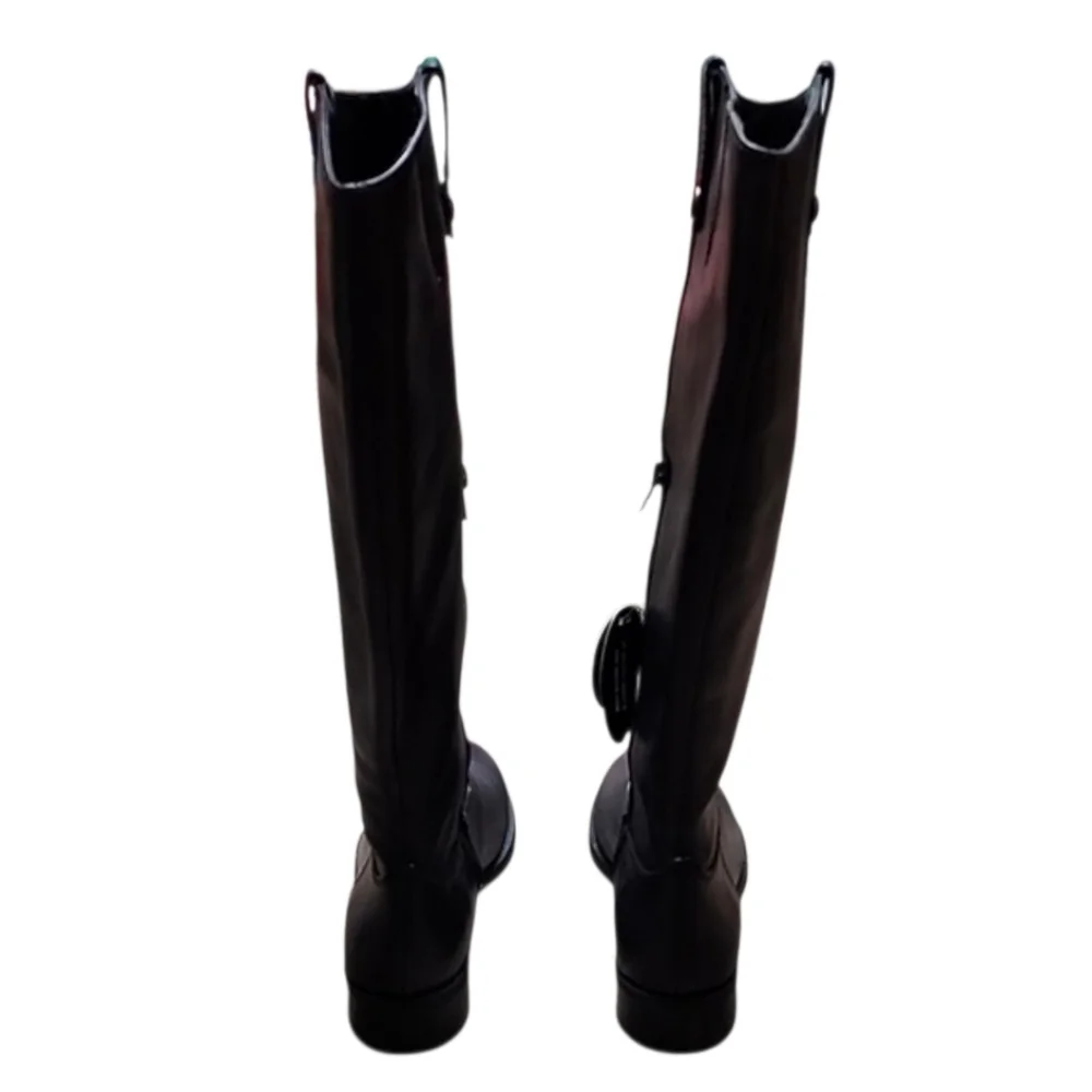 INC Knee High New Navy Leather Riding Boots New In Box